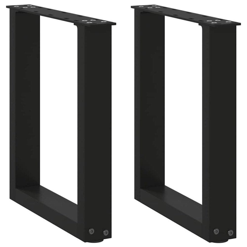 vidaXL Soffbordsben U-formade 2 st svarta 38x(42-43) cm stål