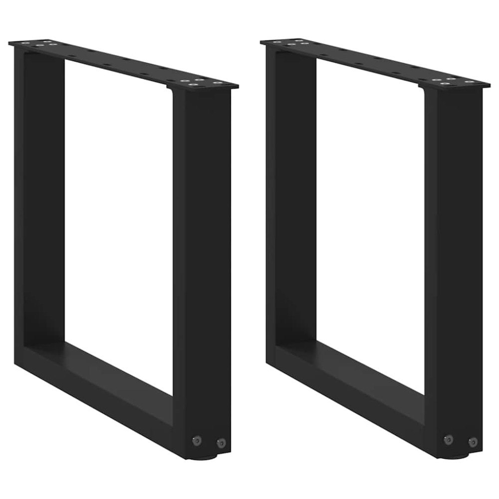 vidaXL Soffbordsben U-formade 2 st svarta 50x(42-43) cm stål