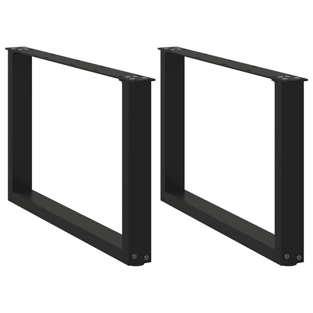 vidaXL Soffbordsben U-formade 2 st svarta 60x(42-43) cm stål