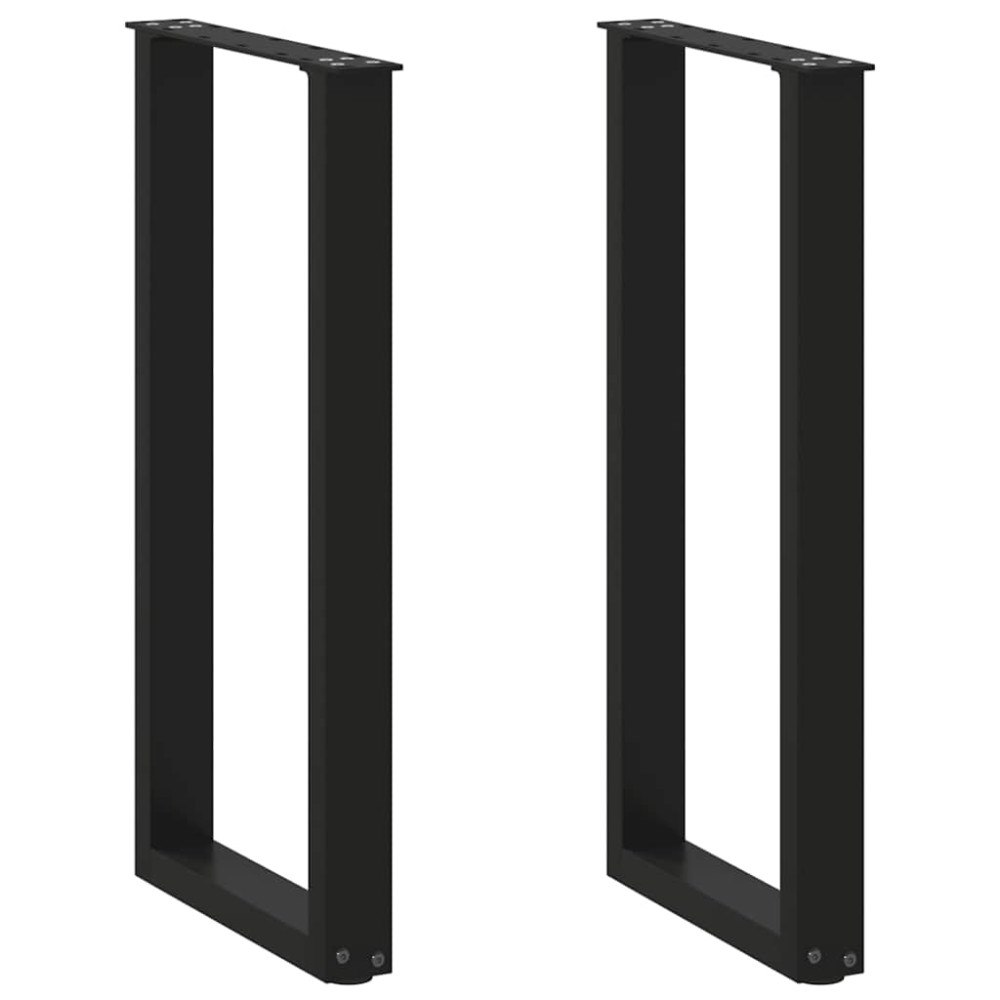 vidaXL Konsolbordsben U-formade 2 st svarta 28x(72-73) cm stål