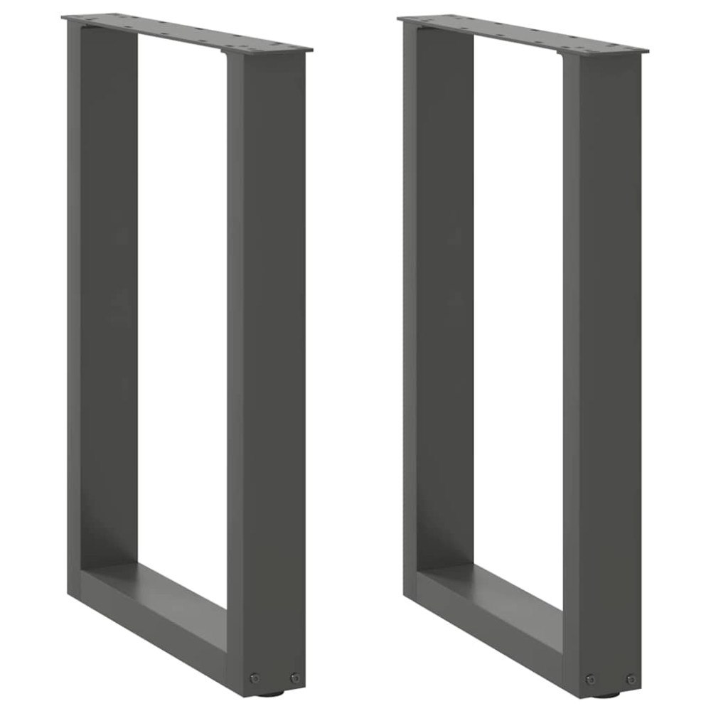 vidaXL Matbordsben U-formade 2 st antracit 50x(72-73) cm stål