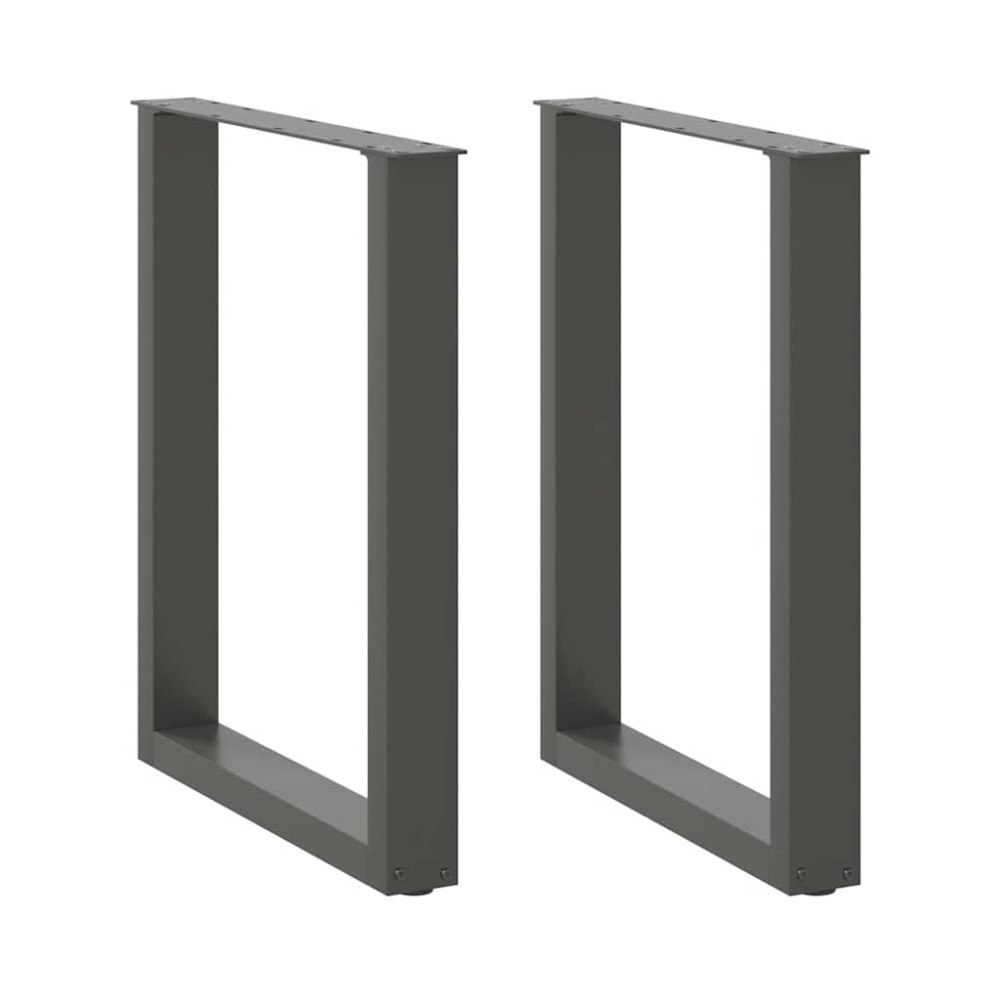 vidaXL Matbordsben U-formade 2 st antracit 60x(72-73) cm stål