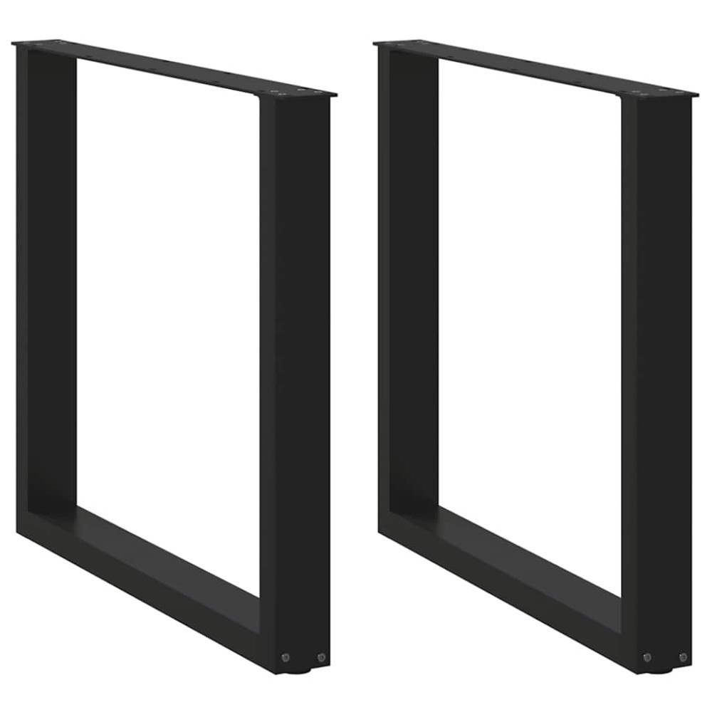 vidaXL Matbordsben U-formade 2 st svarta 80x(72-73) cm stål
