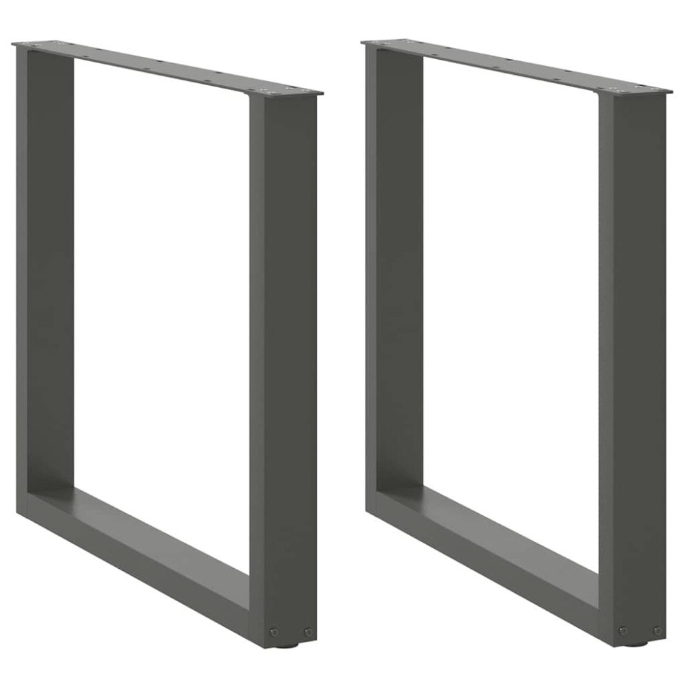 vidaXL Matbordsben U-formade 2 st antracit 80x(72-73) cm stål