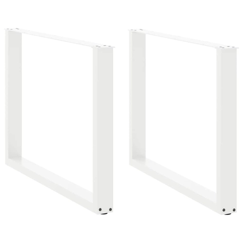 vidaXL Matbordsben U-formade 2 st vita 100x(72-73) cm stål