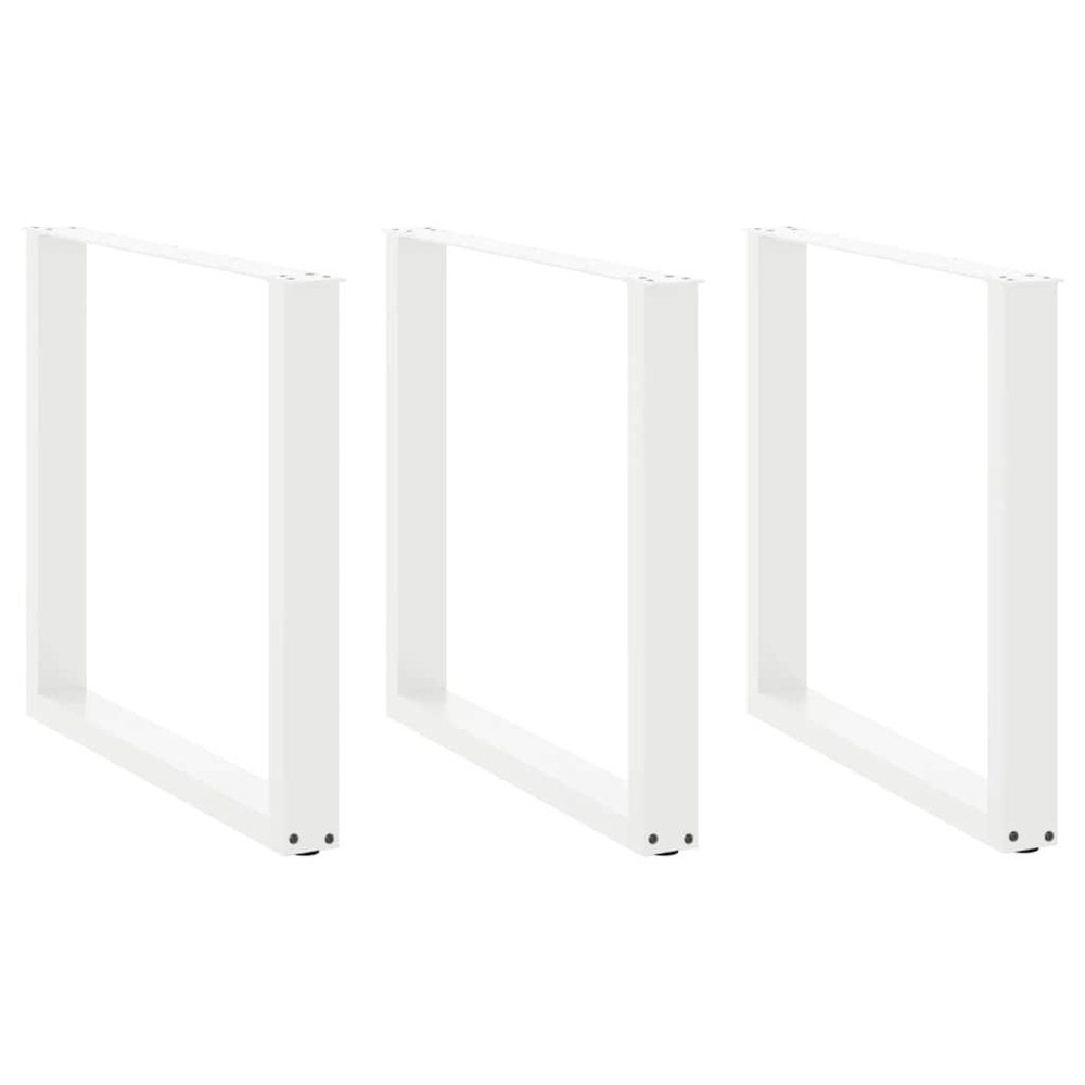 vidaXL Matbordsben U-formade 3 st vita 80x(72-73) cm stål