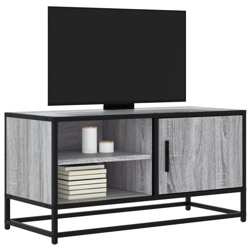 vidaXL Tv-bänk grå sonoma 80x34,5x40 cm konstruerat trä och metall