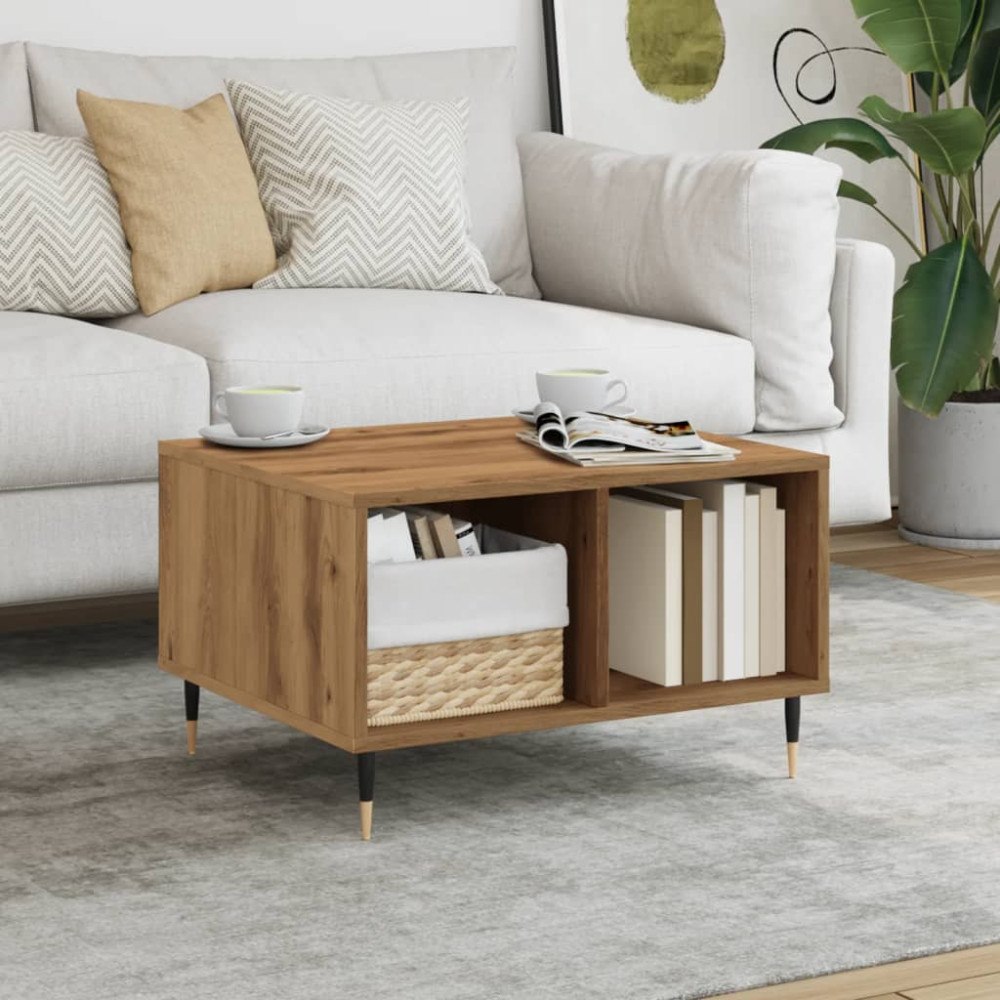 vidaXL Soffbord artisan ek 60x50x36,5 cm konstruerat trä