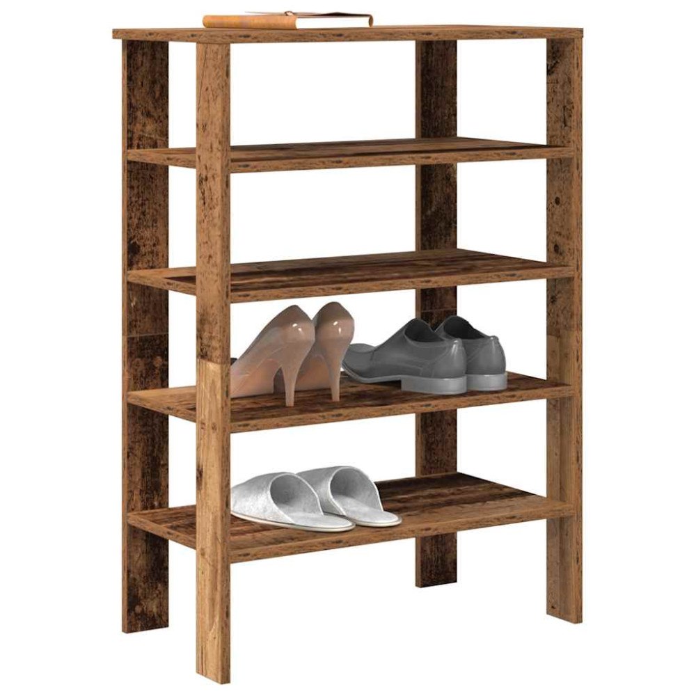 vidaXL Skohylla åldrat trä 61x32x87,5 cm konstruerat trä