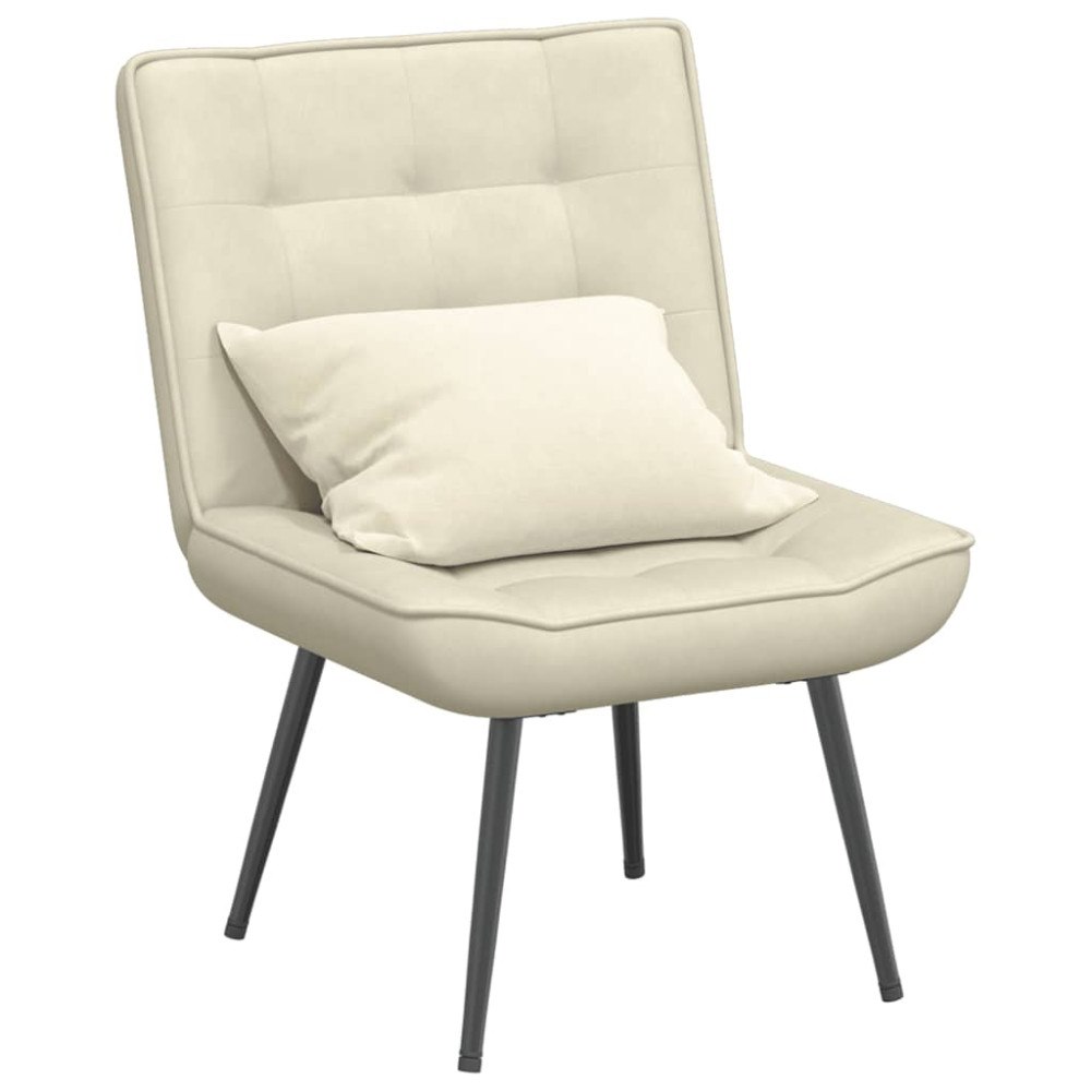vidaXL Vilstol gräddvit 64x74x84 cm sammet