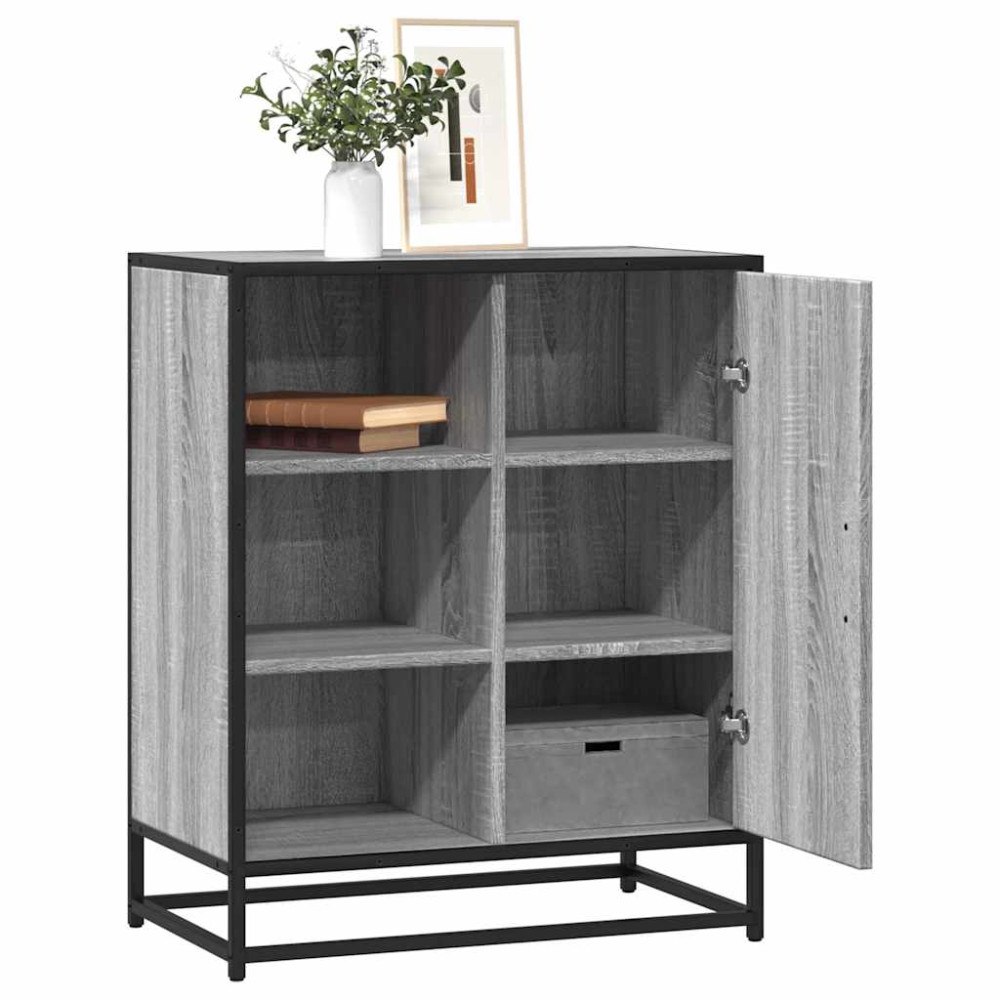 vidaXL Byrå grå sonoma 62x35x76 cm konstruerat trä
