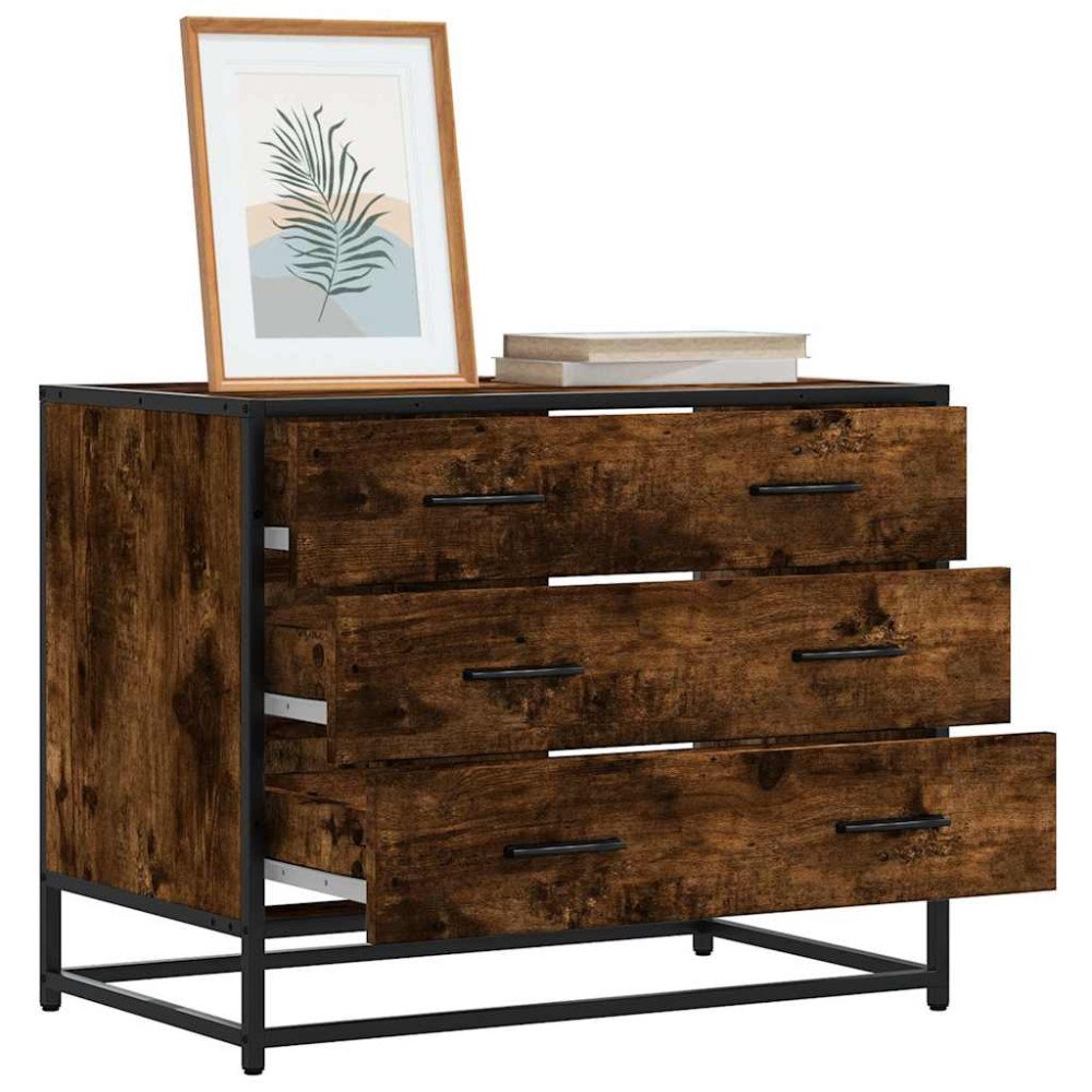 vidaXL Lådskåp rökfärgad ek 70x41x56 cm konstruerat trä