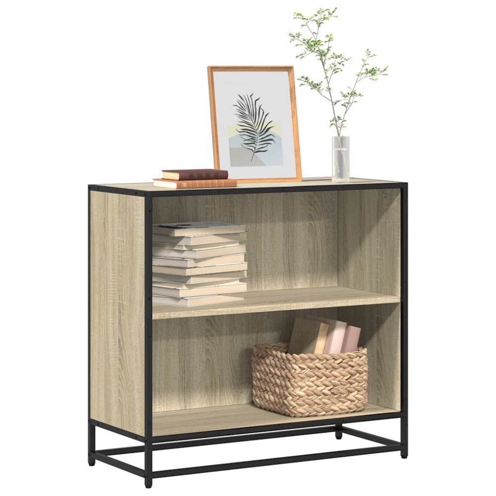 vidaXL Bokhylla sonoma-ek 80,5x35x76 cm konstruerat trä