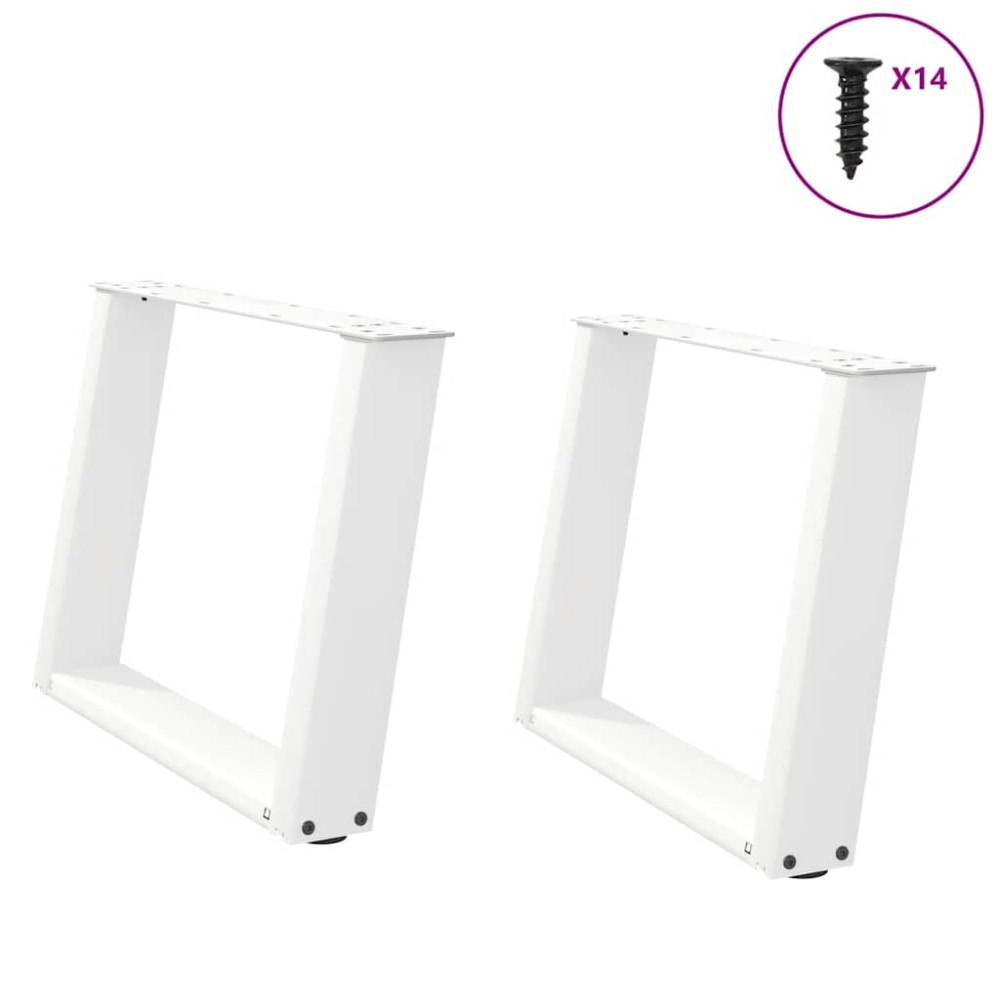 vidaXL Soffbordsben U-formade 2 st vita 60x(42-43) cm stål