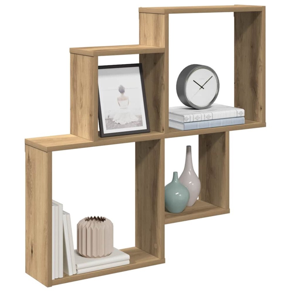 vidaXL Vägghylla artisan ek 80x15x78,5 cm konstruerat trä