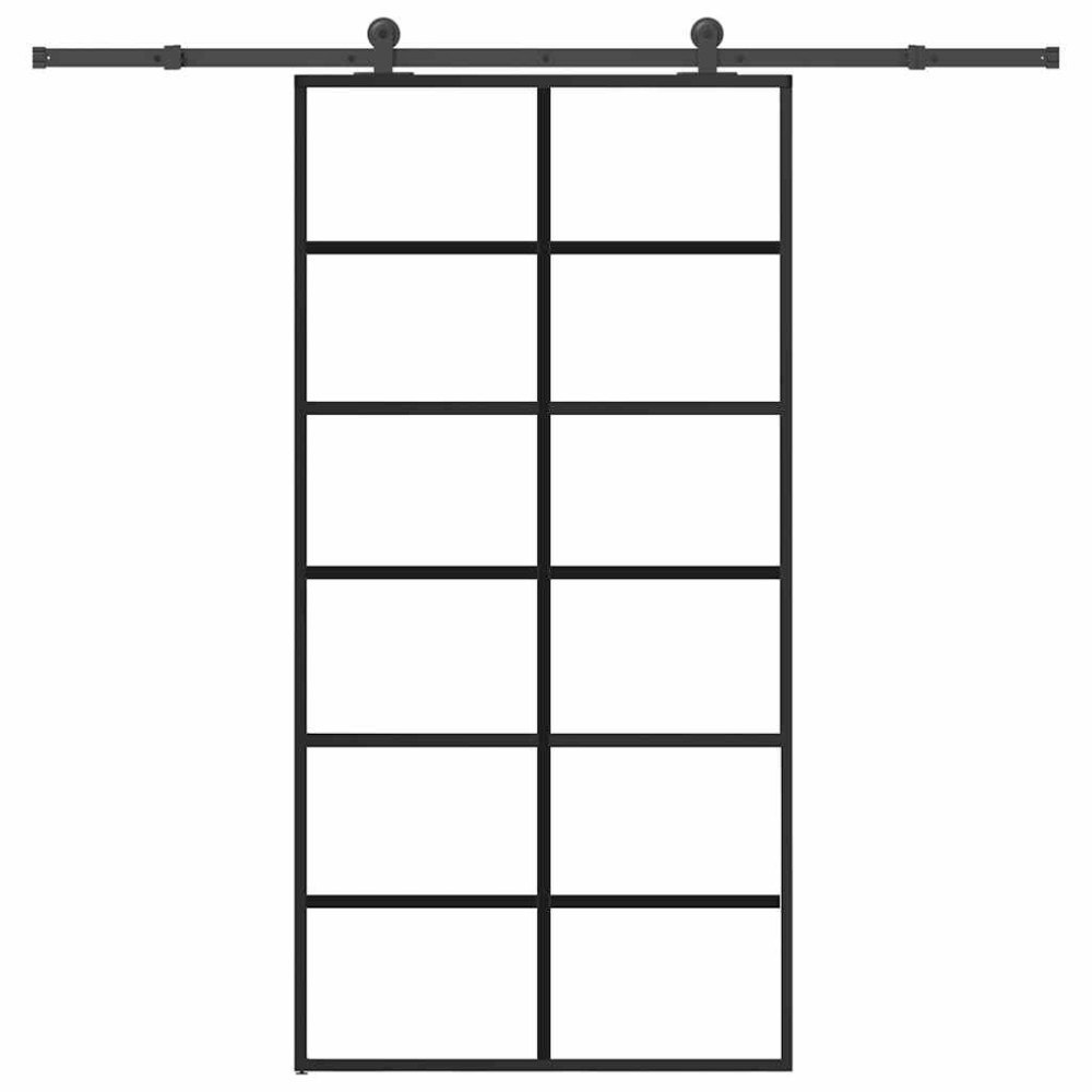 vidaXL Skjutdörr med beslagset 102x205 cm ESG glas och aluminium