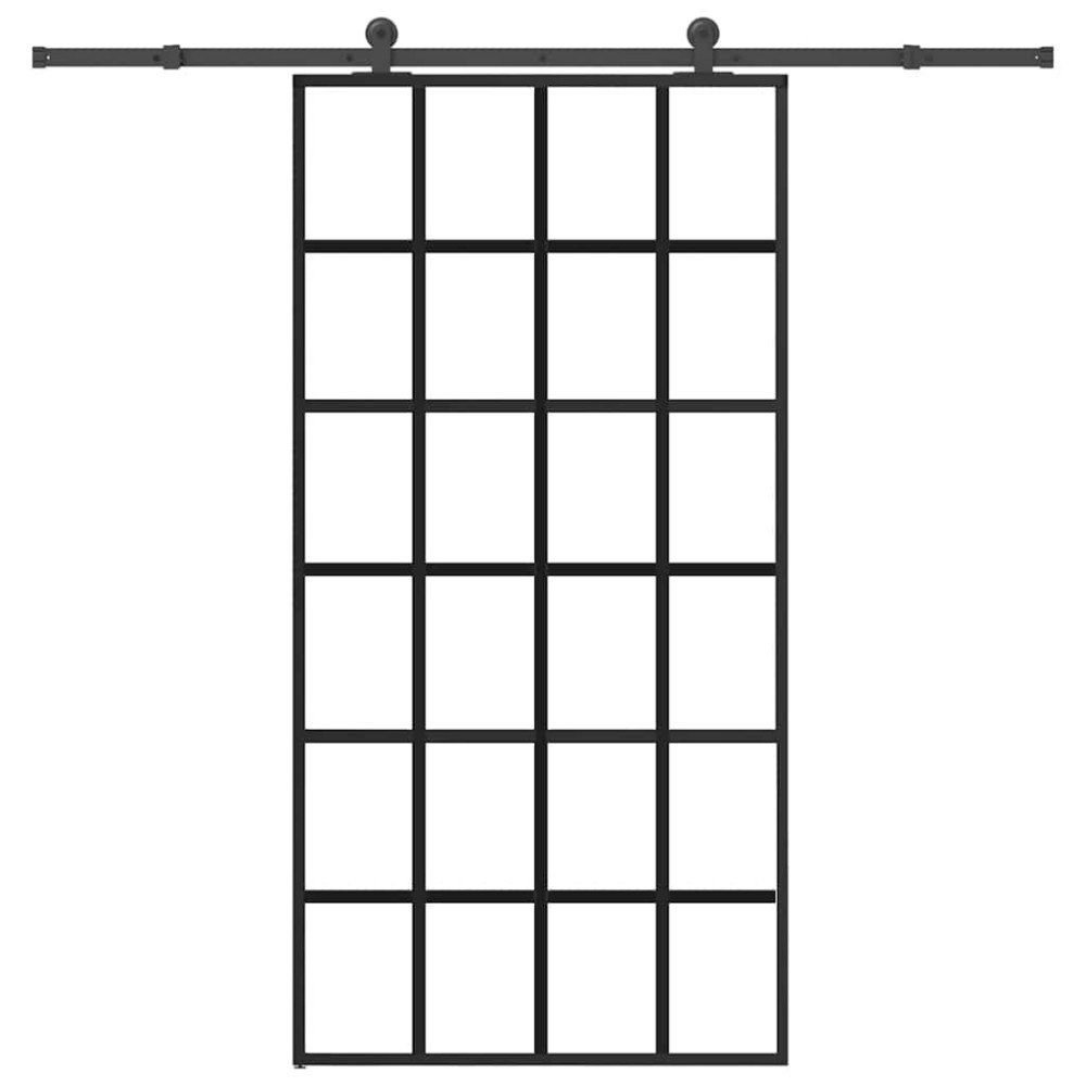 vidaXL Skjutdörr med beslagset 102x205 cm ESG glas och aluminium