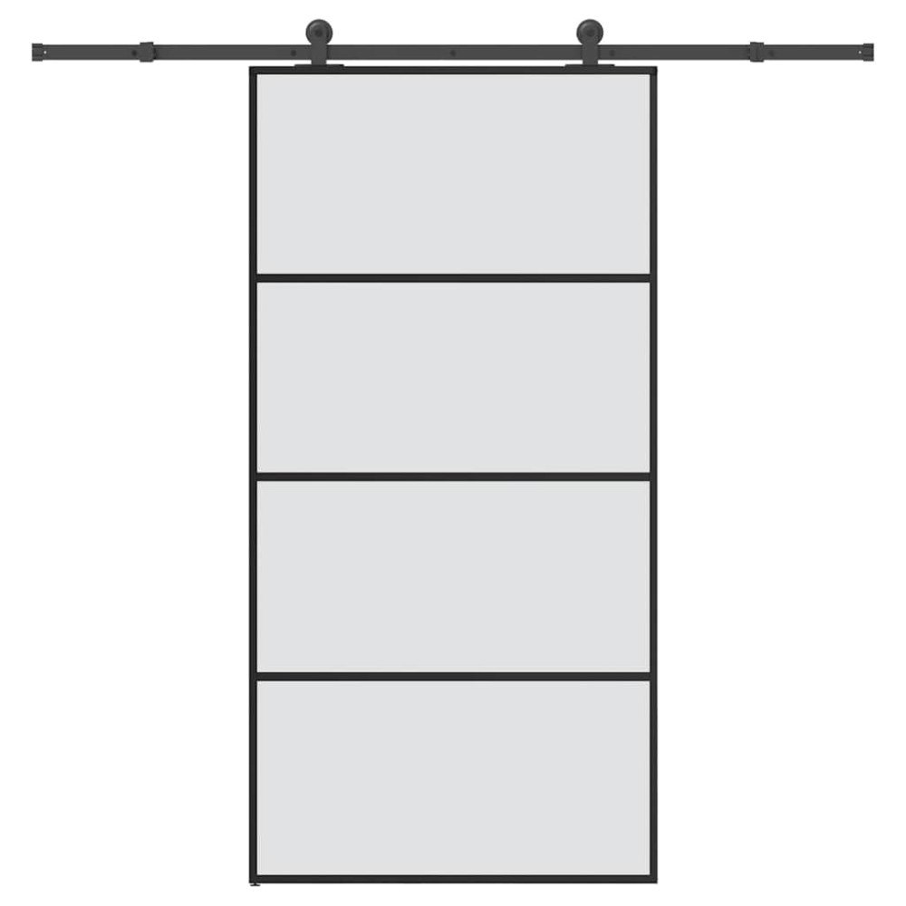 vidaXL Skjutdörr med hårdvara 102,5x205 cm ESG-glas och aluminium