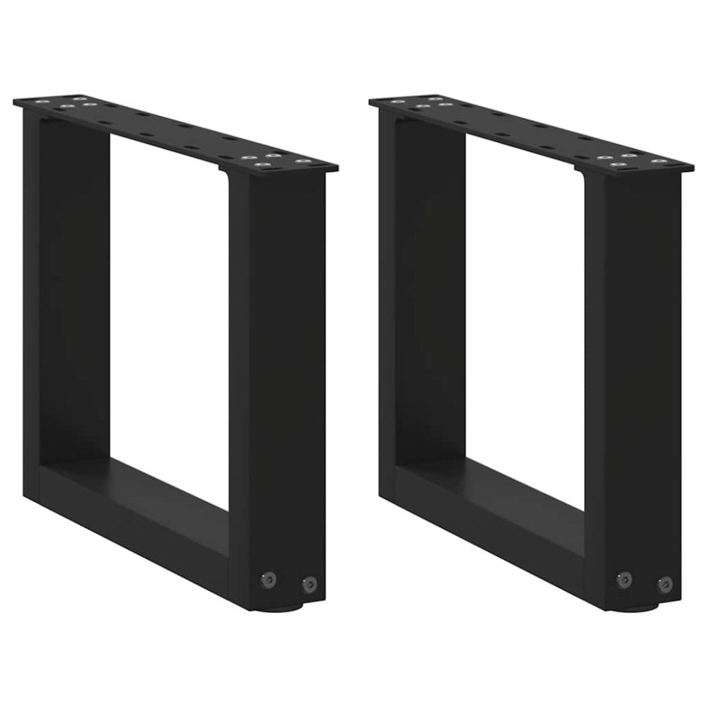 vidaXL Soffbordsben U-formade 2 st svarta 40x(30-31) cm stål