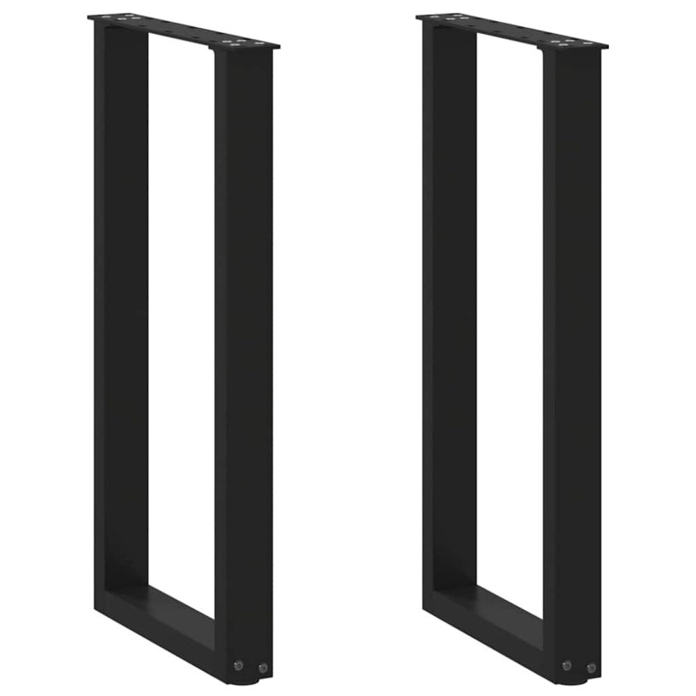 vidaXL Konsolbordsben U-formade 2 st svarta 38x(72-73) cm stål