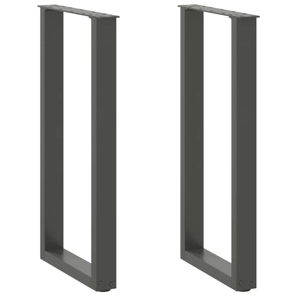 vidaXL Konsolbordsben U-formade 2 st antracit 38x(72-73) cm stål