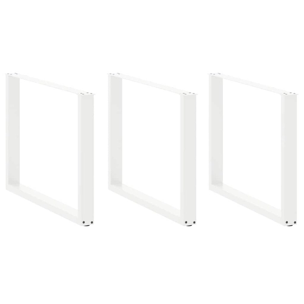 vidaXL Matbordsben U-formade 2 st vita 100x(72-73) cm stål