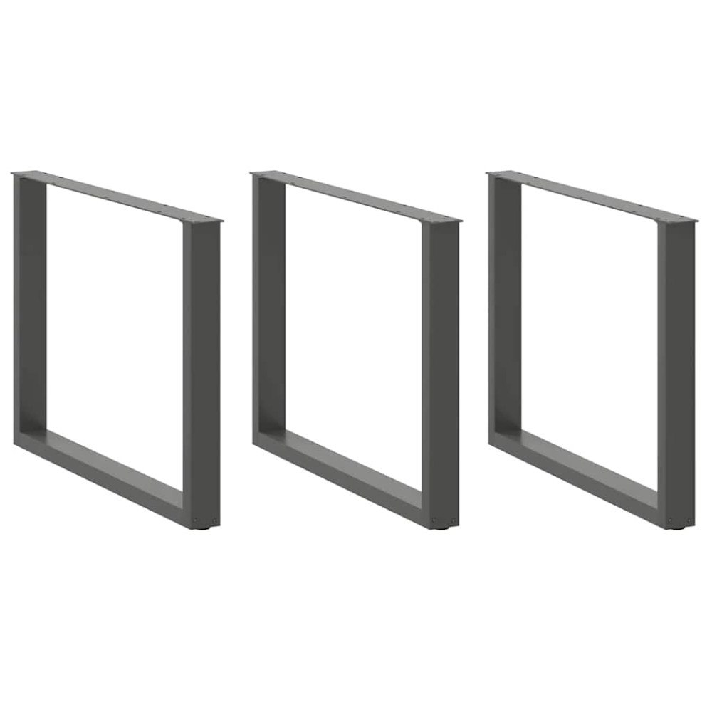 vidaXL Matbordsben U-formade 2 st antracit 100x(72-73) cm stål