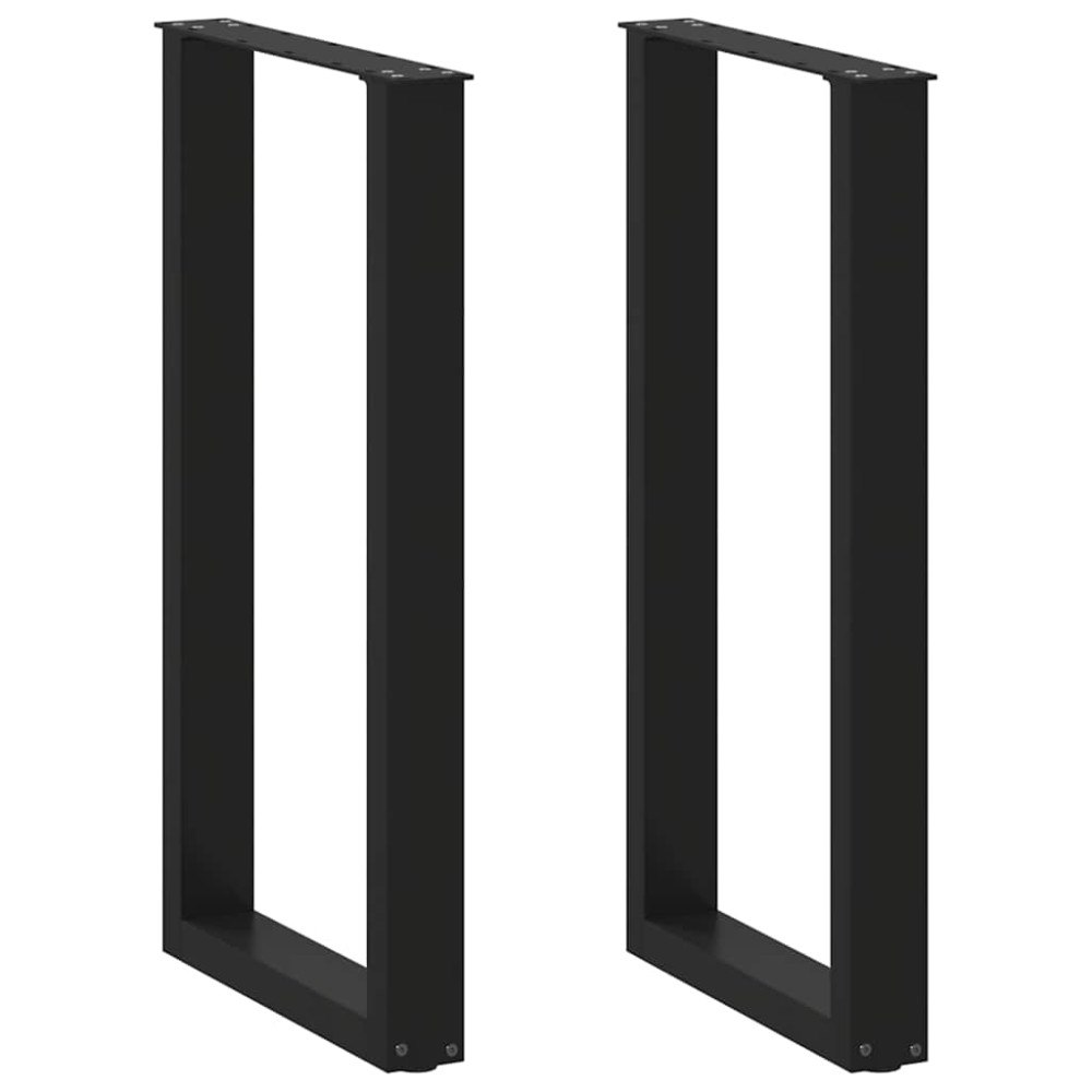 vidaXL Barbordsben U-formade 2 st svarta 40x(90-91) cm stål