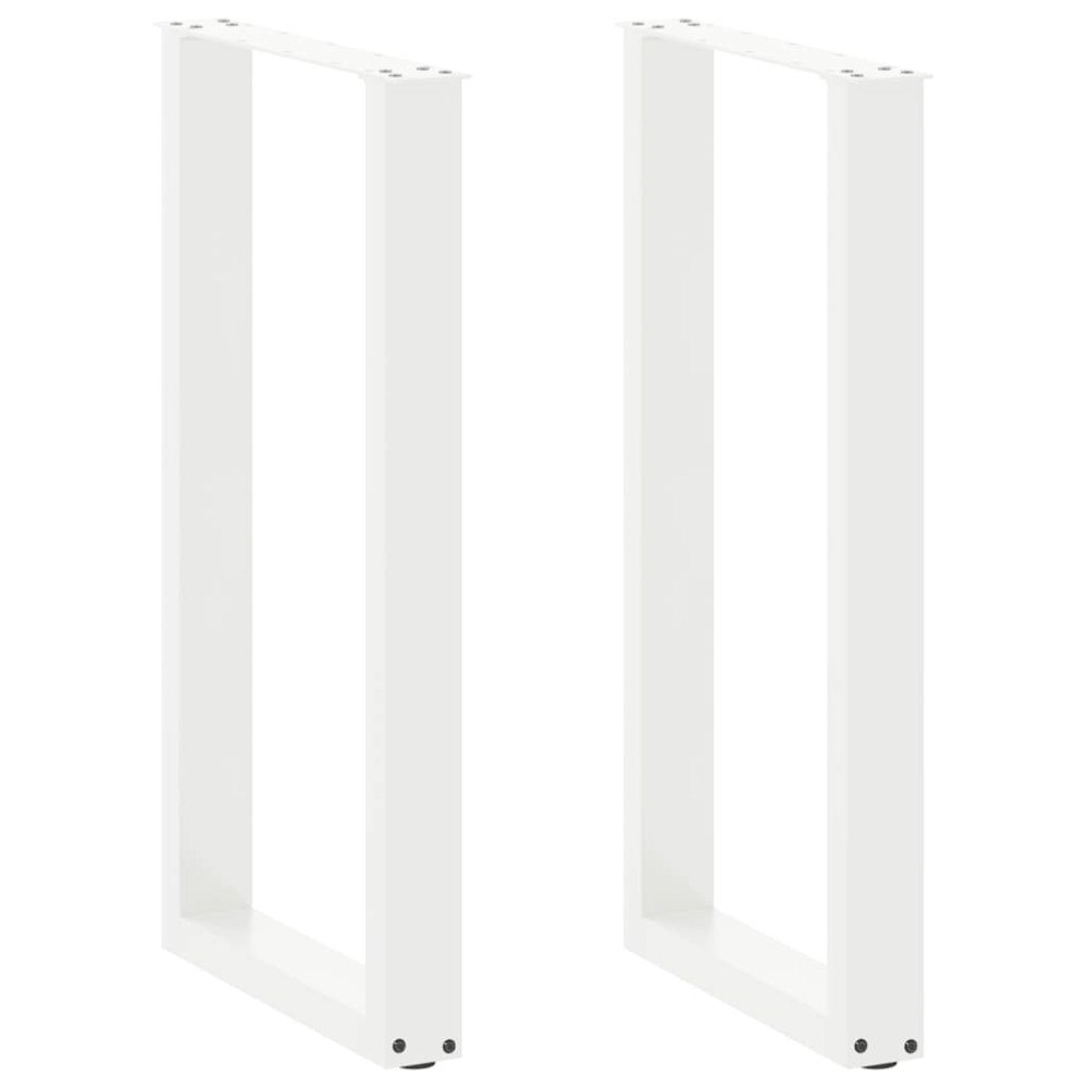 vidaXL Barbordsben U-formade 2 st vita 40x(90-91) cm stål