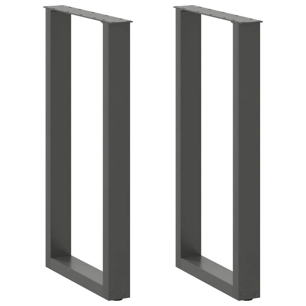 vidaXL Barbordsben U-formade 2 st antracit 40x(90-91) cm stål