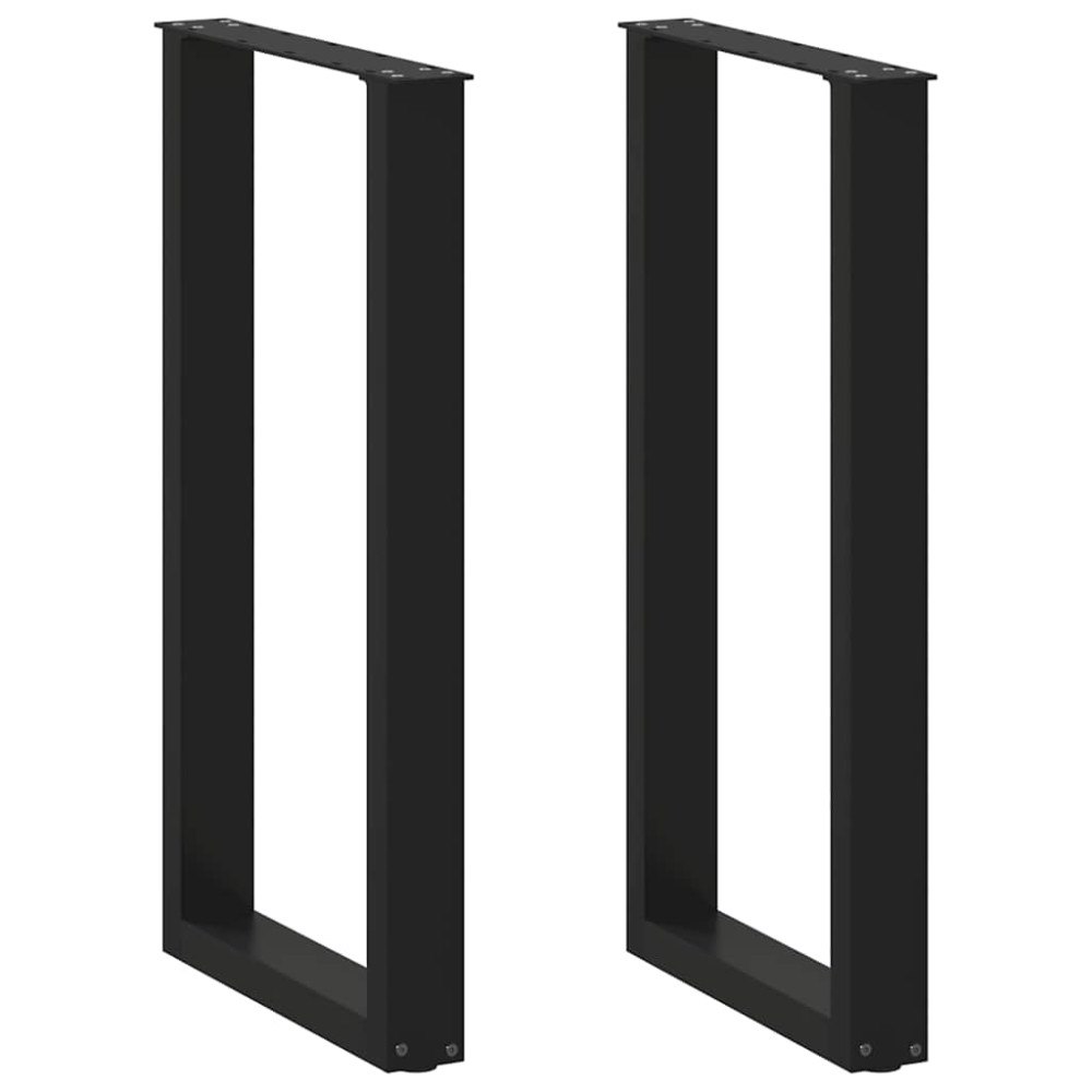 vidaXL Barbordsben U-formade 2 st svarta 50x(90-91) cm stål