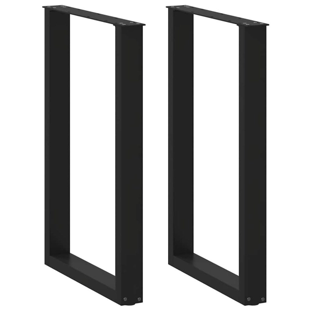 vidaXL Barbordsben U-formade 2 st svarta 60x(90-91) cm stål