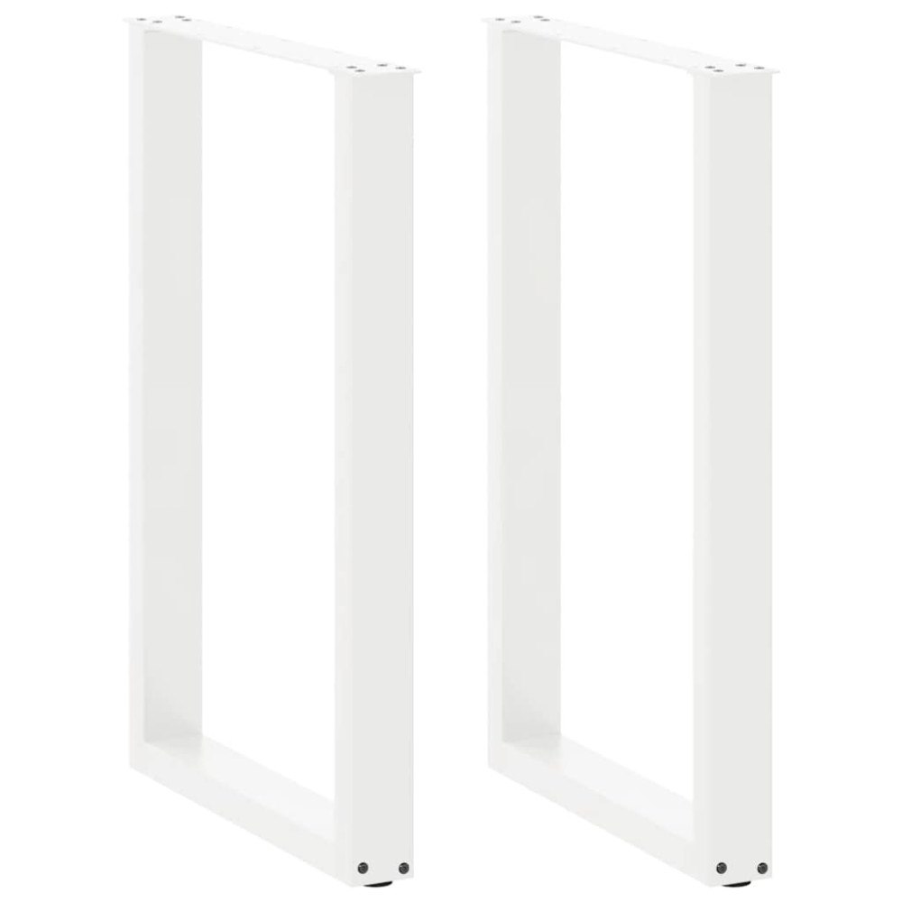 vidaXL Barbordsben U-formade 2 st vita 60x(90-91) cm stål