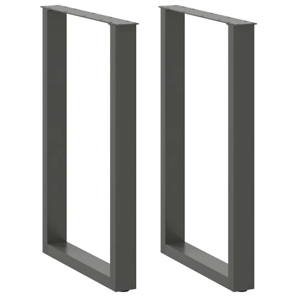 vidaXL Barbordsben U-formade 2 st antracit 60x(90-91) cm stål