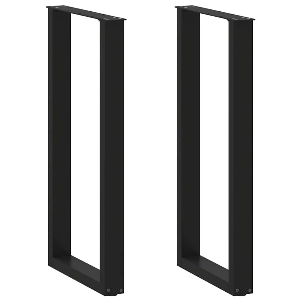 vidaXL Barbordsben U-formade 2 st svarta 40x(100-101) cm stål