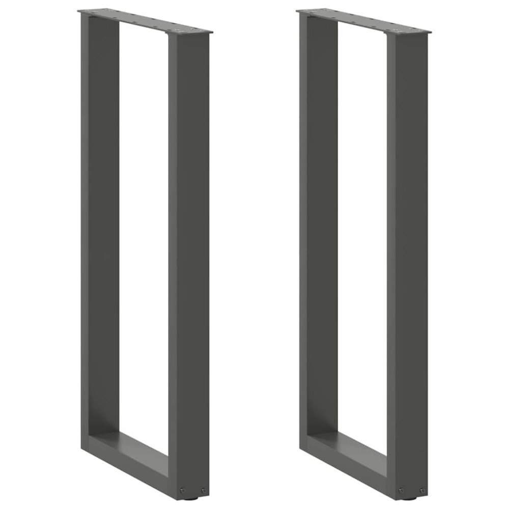 vidaXL Barbordsben U-formade 2 st antracit 40x(100-101) cm stål