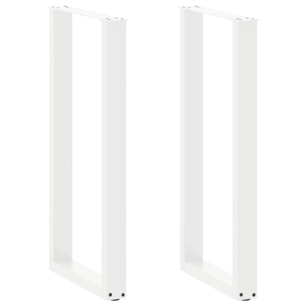 vidaXL Barbordsben U-formade 2 st vita 50x(100-101) cm stål