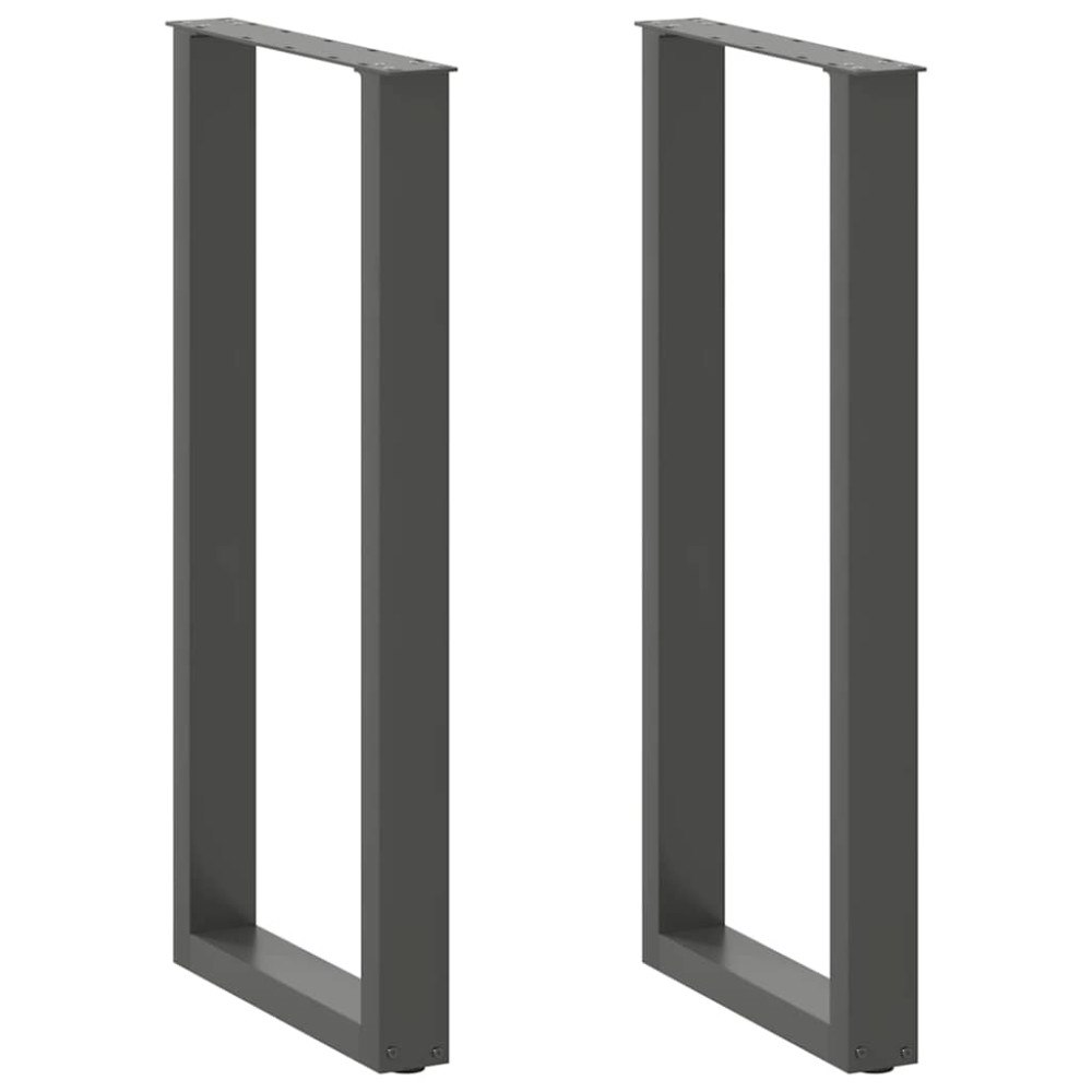 vidaXL Barbordsben U-formade 2 st antracit 50x(100-101) cm stål