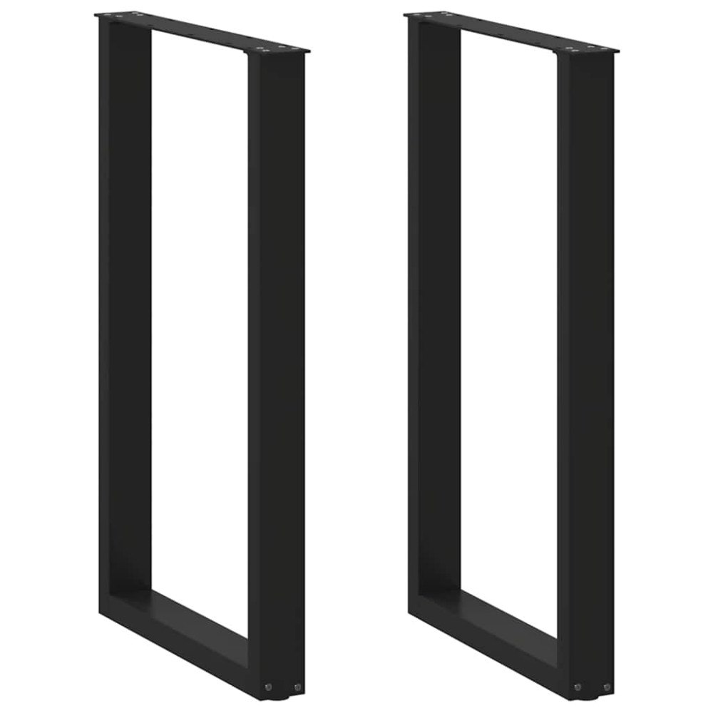 vidaXL Barbordsben U-formade 2 st svarta 60x(100-101) cm stål