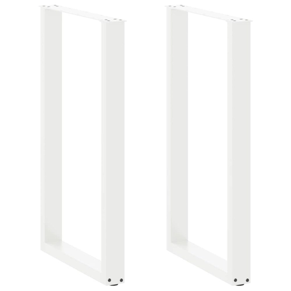 vidaXL Barbordsben U-formade 2 st vita 60x(100-101) cm stål