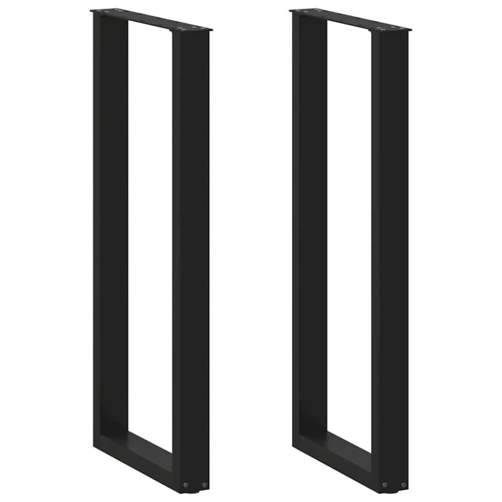 vidaXL Barbordsben U-formade 2 st svarta 50x(110-111) cm stål