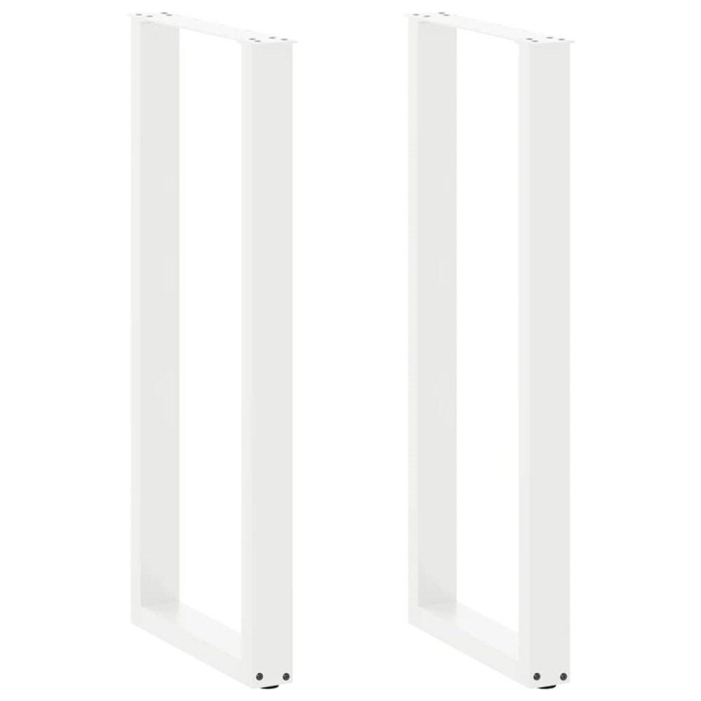 vidaXL Barbordsben U-formade 2 st vita 50x(110-111) cm stål
