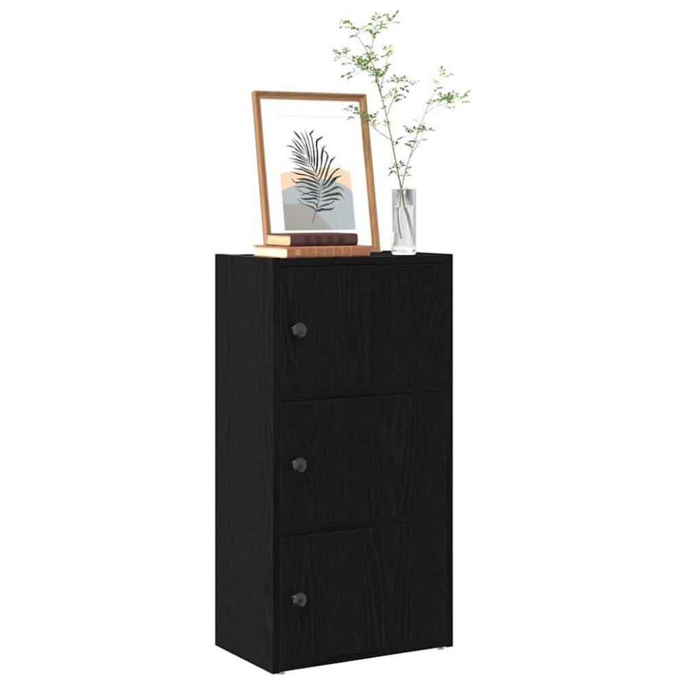 vidaXL Bokhylla svart ek 40x24x77 cm konstruerat trä