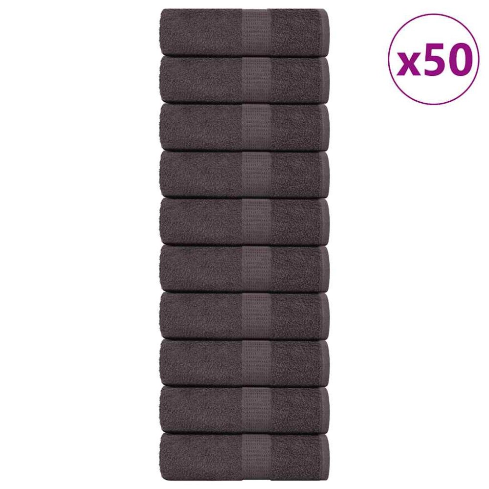 vidaXL Tvättlappar 50 st antracit 15x21 cm 360 gsm 100% bomull