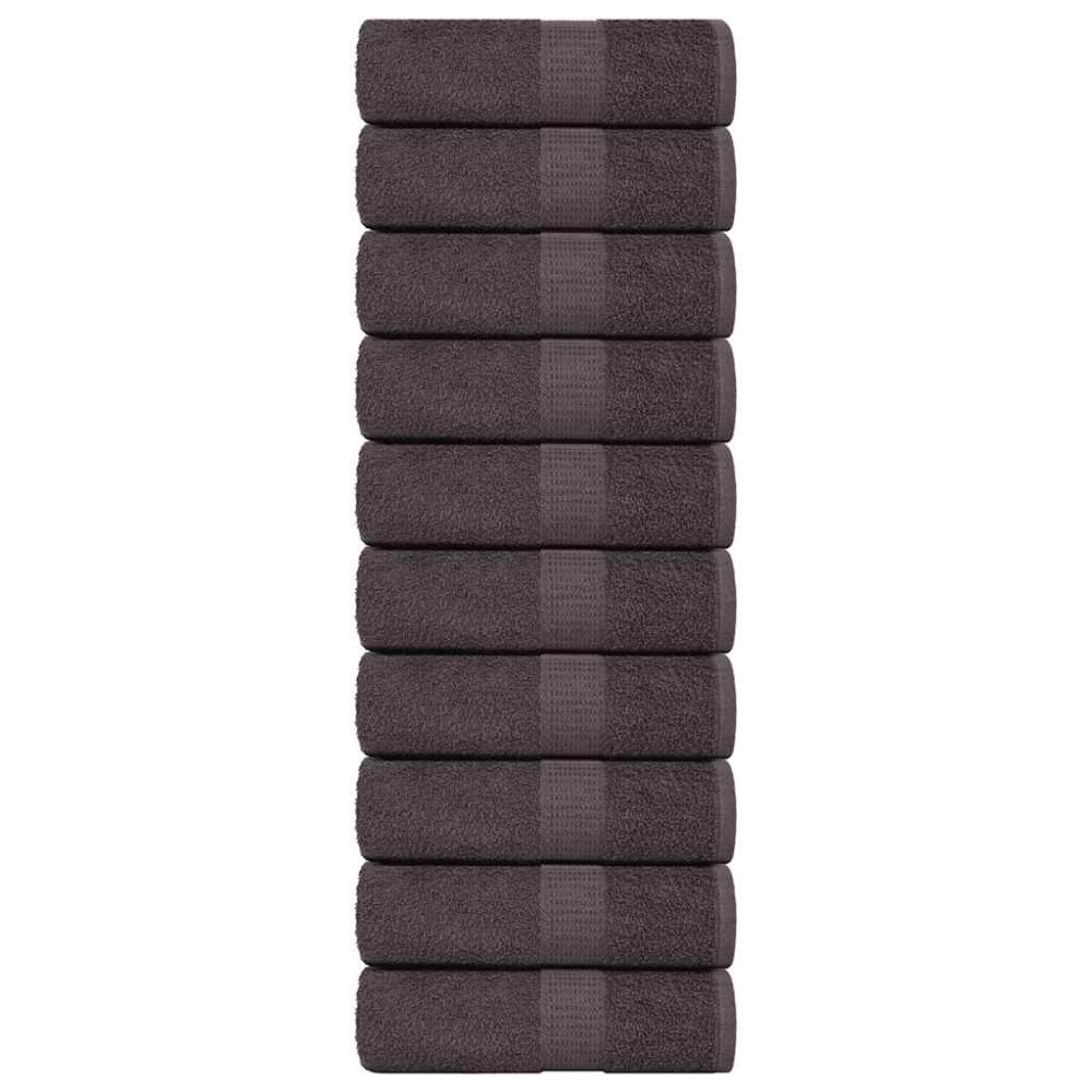 vidaXL Gästhanddukar 10 st antracit 30x50 cm 360 gsm 100% bomull