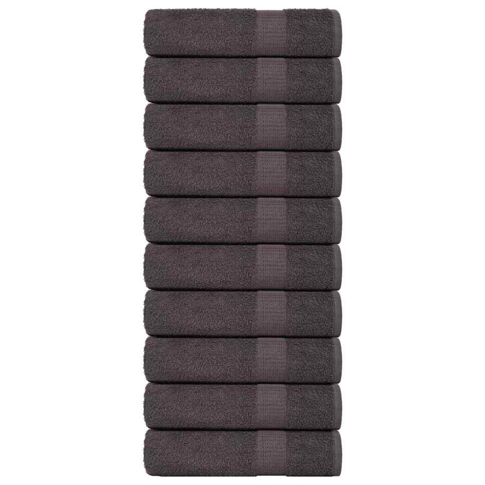 vidaXL Handdukar 10 st antracit 50x100 cm 360 gsm 100% bomull