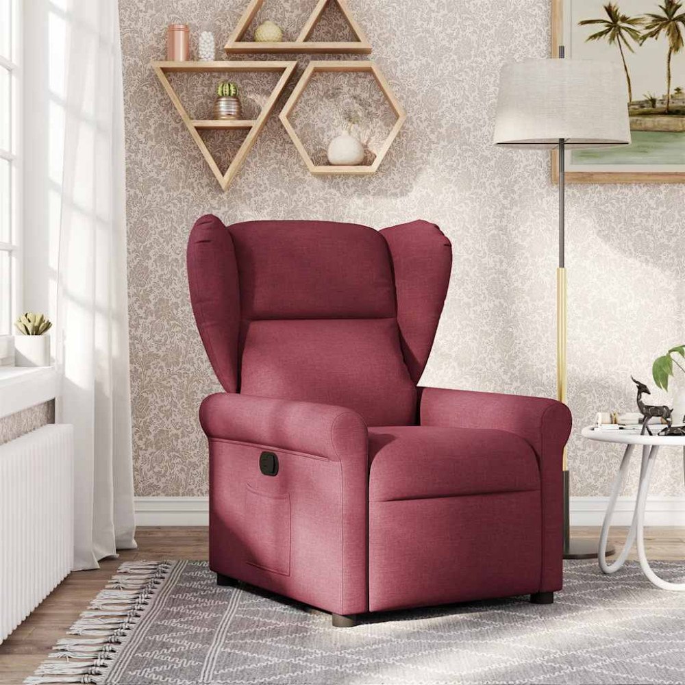 vidaXL Reclinerfåtölj vinröd tyg