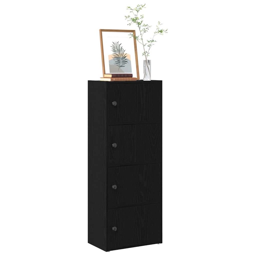 vidaXL Bokhylla svart ek 40x24x102 cm konstruerat trä