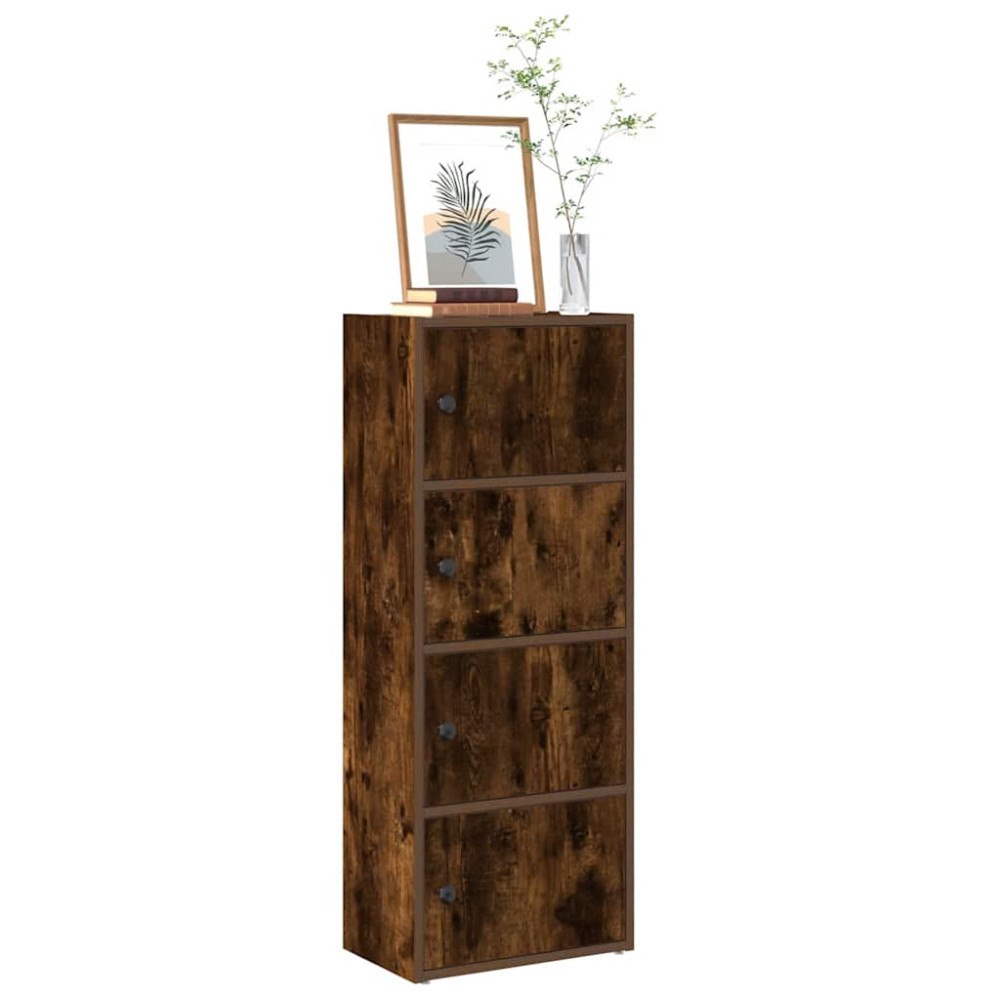 vidaXL Bokhylla rökfärgad ek 40x24x102 cm konstruerat trä