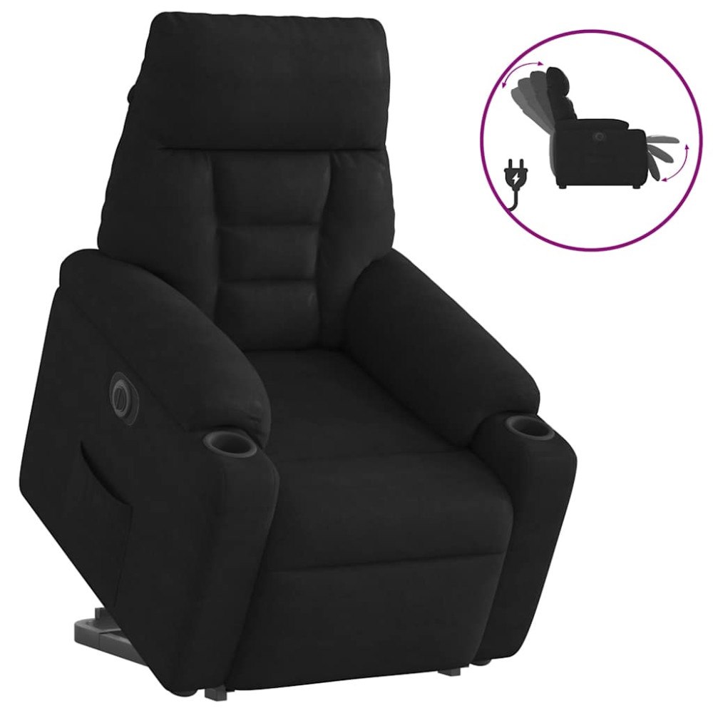 vidaXL Elektrisk reclinerfåtölj med uppresningshjälp mikrofibertyg